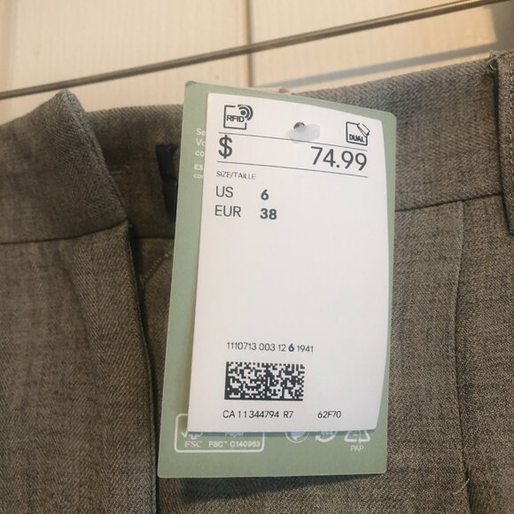 NWT H&M Women's High-Rise Tailored Wide-Leg Pleated Trousers, Size 6 - Picture 7 of 15